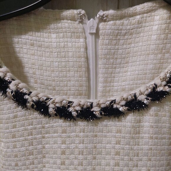 NWT Commense Womens Tweed Sleeveless Dress With Pockets~Metallic Thread Medium - Picture 7 of 9